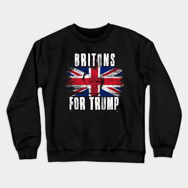 Britons For Trump - Trump 2020 Patriotic Flag Crewneck Sweatshirt by Family Heritage Gifts